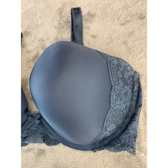 Victoria's Secret Dream Angels Push Up 36DD Underwire Support Blue Lace - Picture 5 of 11